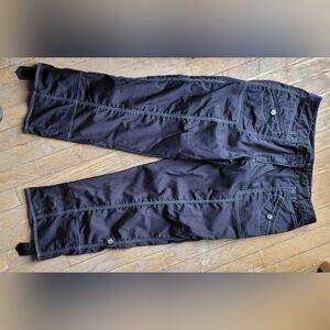 Spanner Women's Capri's pants with Roll Up Hem. Navy With Light Colour Stitching